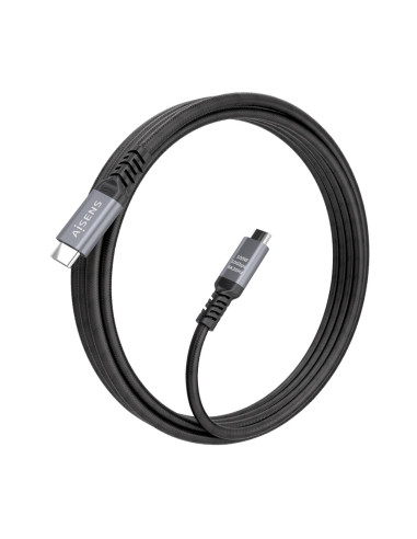AISENS Cable USB 3.2 Gen2 Aluminio 10Gbps 8K@30Hz 5A 100W E-Mark, Tipo USB-C/M-USB-C/M, Negro, 4.0m