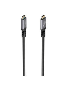 AISENS Cable USB 3.2 Gen2x2 Aluminio 20Gbps 8K@30Hz 5A 100W E-Mark, Tipo USB-C/M-USB-C/M, Negro, 3.0m