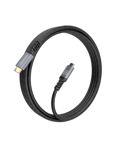 AISENS Cable USB 3.2 Gen2x2 Aluminio 20Gbps 8K@30Hz 5A 100W E-Mark, Tipo USB-C/M-USB-C/M, Negro, 3.0m