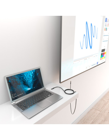 AISENS Cable USB 3.2 Gen2x2 Aluminio 20Gbps 8K@30Hz 5A 100W E-Mark, Tipo USB-C/M-USB-C/M, Negro, 3.0m