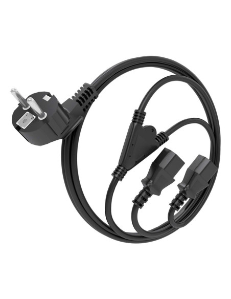 AISENS A132-0864 cable de transmisión 3 m CEE7/7 Acoplador C13 2 x