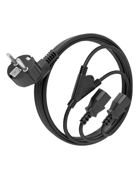 AISENS A132-0865 cable de transmisión 3 m CEE7/7 Acoplador C13 2 x