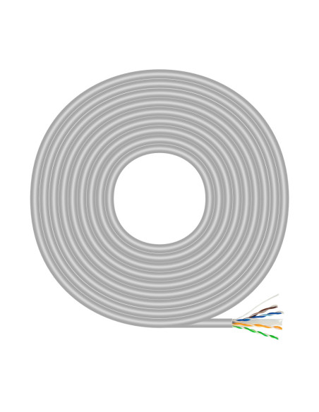 AISENS Cable de Red RJ45 Cat.6 UTP Rigido AWG23 CCA (aleacion), Gris, 100 m