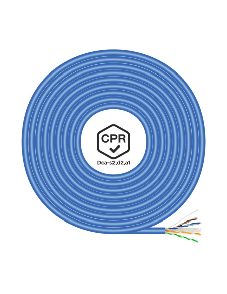AISENS Cable de Red RJ45 LSZH CPR Dca CAT.6 UTP AWG24, Azul, 100 m