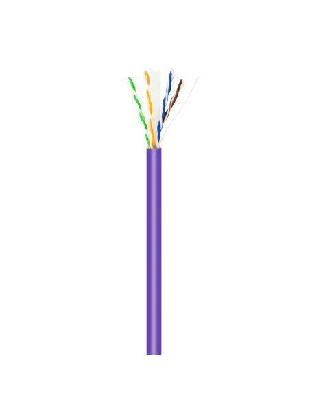 AISENS Cable de Red RJ45 LSZH Cat.6 UTP Rigido AWG23 CCA (Aleacion), Violeta, 100M