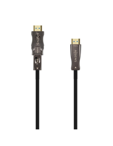 AISENS Cable Hdmi V2.1 AOC Desmontable Ultra Alta Velocidad / Hec 8K@60Hz 4K@120Hz 4:4:4 48Gbps, A/M-D/A/M, Negro, 20M