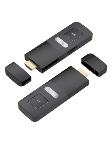 AISENS ASWL-H2K30M001-BK extensor audio/video Transmisor y receptor de señales AV