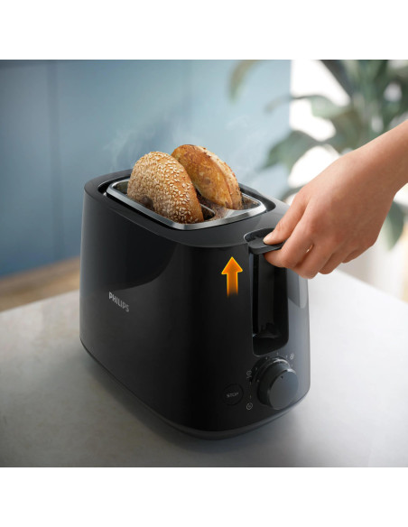 Philips Daily Collection HD2581/90 Tostadora: 2 rebanadas, ranura ancha, negro