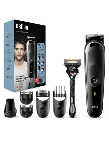 Braun All-in-one MGK5345 depiladora para la barba Batería 2,1 cm Negro, Azul