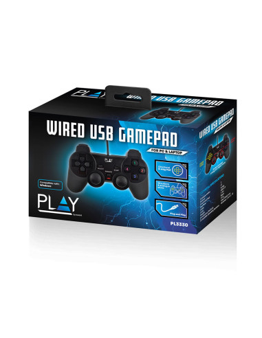 Ewent Play Negro USB 2.0 Gamepad Analógico/Digital PC