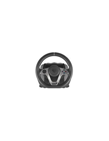 GENESIS Seaborg 400 Negro, Plata USB Volante + Pedales Nintendo Switch, PC, PlayStation 4, Playstation 3, Xbox 360, Xbox One, Xb