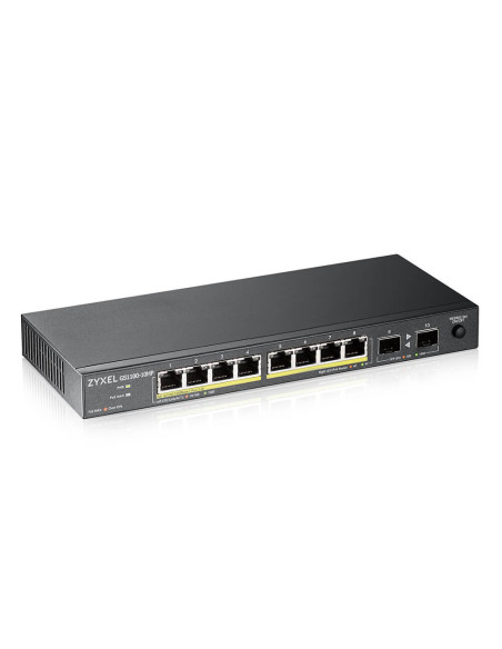 Zyxel GS1100-10HP v2 No administrado Gigabit Ethernet (10/100/1000) Energía sobre Ethernet (PoE) Negro