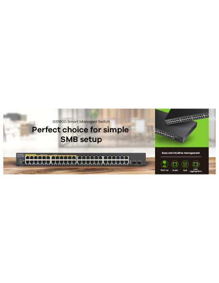 Zyxel GS1900-48-EU0102F switch L2 Gigabit Ethernet (10/100/1000) Negro