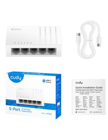 Cudy FS105D switch No administrado Fast Ethernet (10/100) Blanco