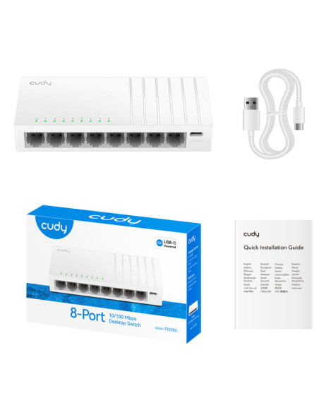 Cudy FS108D switch No administrado Fast Ethernet (10/100) Blanco