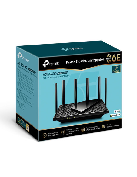 TP-Link Archer AX5400 router inalámbrico Gigabit Ethernet Tribanda (2.4 GHz / 5 GHz / 6 GHz) Negro