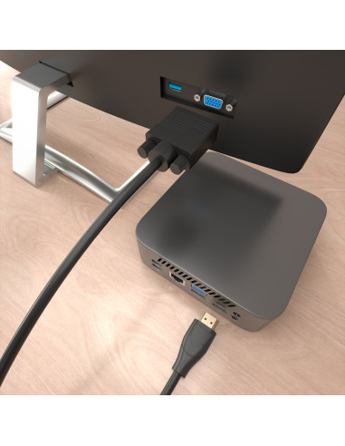 AISENS Cable Conversor HDMI a SVGA, HDMI A/M-SVGA/M, Negro, 2.0m