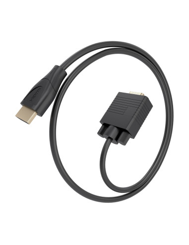 AISENS Cable Conversor HDMI a SVGA, HDMI A/M-SVGA/M, Negro, 1.0m