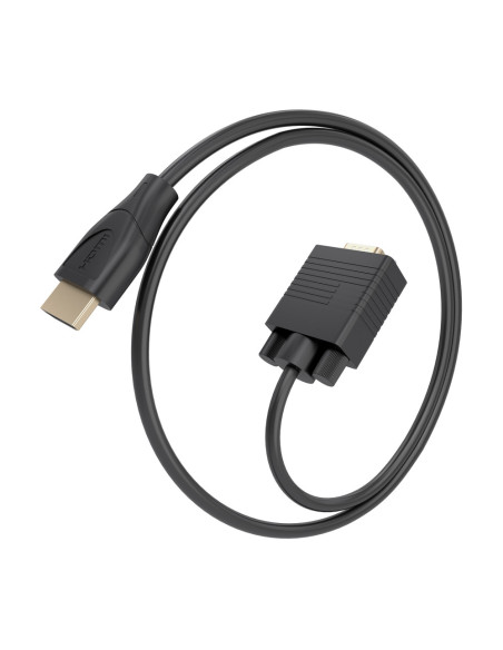 AISENS Cable Conversor HDMI a SVGA, HDMI A/M-SVGA/M, Negro, 1.0m