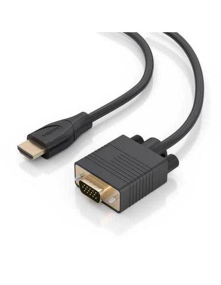 AISENS Cable Conversor HDMI a SVGA, HDMI A/M-SVGA/M, Negro, 1.0m