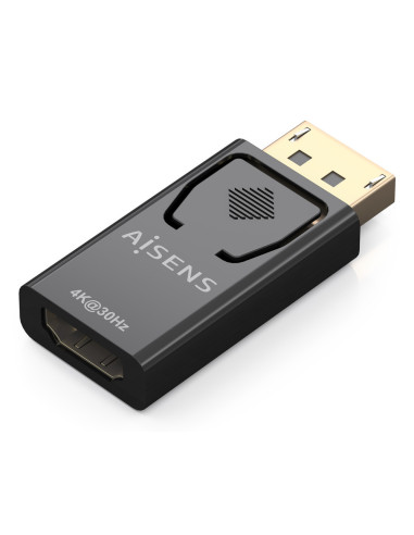 AISENS Conversor Displayport A HDMI 4K@30Hz, DP/M-HDMI/H, Negro