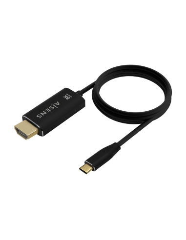 AISENS Cable Conversor Aluminio USB-C A HDMI 2.1 8k@60Hz, USB-C/M-HDMI/M, Negro, 2.0m