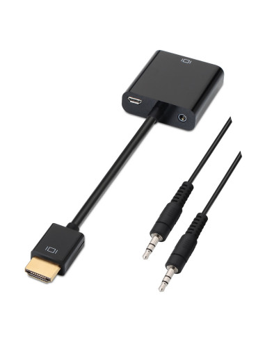 AISENS A122-0126 adaptador de cable de vídeo 0,1 m Negro