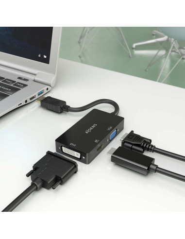 AISENS A125-0861 adaptador de cable de vídeo 0,15 m VGA + HDMI + DVI