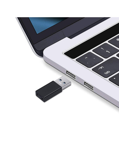 Ewent EW9650 cambiador de género para cable USB Type-A USB Type-C Negro