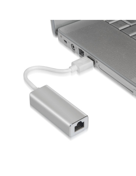 AISENS A106-0049 cambiador de género para cable RJ-45 USB 2.0 Type-A Plata, Blanco