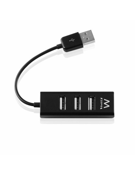 Ewent EW1123 hub de interfaz USB 2.0 480 Mbit/s Negro