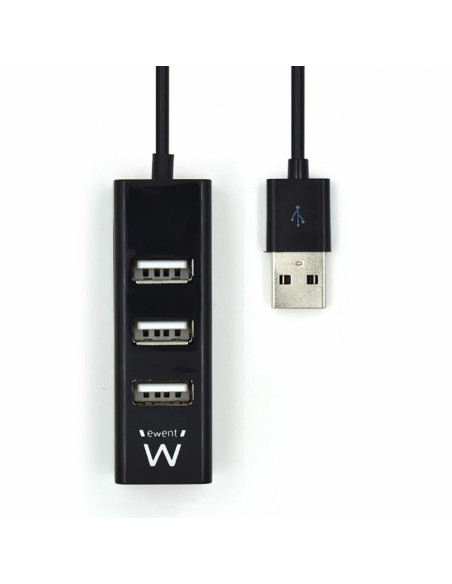 Ewent EW1123 hub de interfaz USB 2.0 480 Mbit/s Negro