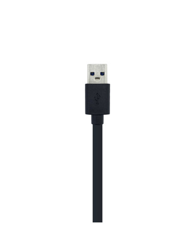 AISENS Hub USB 3.0, Tipo A/M - 4 x Tipo A/H, Negro, 30 cm