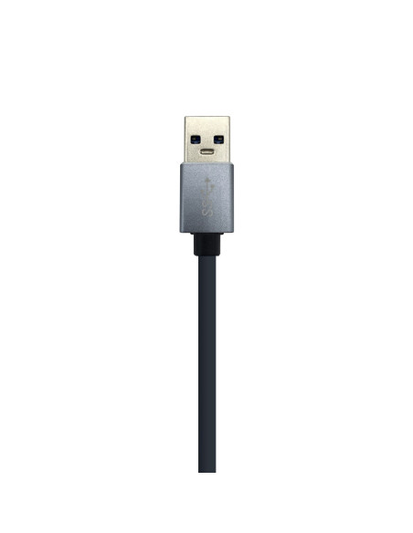 AISENS Conversor USB 3.0 a ethernet gigabit 10/100/1000 Mbps + Hub 3 x USB 3.0, Gris, 15 cm