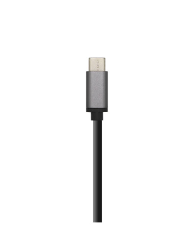 AISENS Hub USB 3.1 USB-C, USB-C/M - 4 x Tipo A/H, Gris, 15 cm