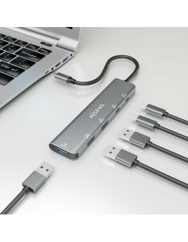 AISENS A109-0857 hub de interfaz USB 3.2 Gen 1 (3.1 Gen 1) Type-C 5 Mbit/s