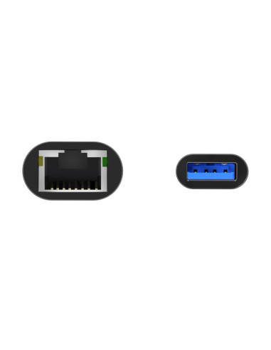 AISENS Conversor USB 3.0 A Ethernet Gigabit 10/100/1000 Mbps, Gris, 15cm