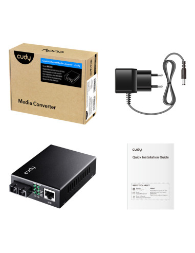 Cudy MC100GSA-20 convertidor de medio 1000 Mbit/s 1310 nm Monomodo Negro