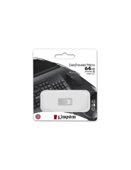 Kingston Technology DataTraveler 64GB Micro 200MB/s Metal USB 3.2 Gen 1