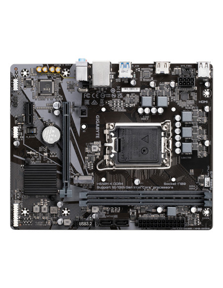 GIGABYTE H610M K DDR4 Placa base - Compatible con procesadores Intel Core 14th Gen CPUs, 3+1+1 Phases Hybrid Power Design, up to