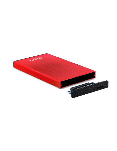 TooQ TQE-2527R caja para disco duro externo Caja de disco duro (HDD) Negro, Rojo 2.5"