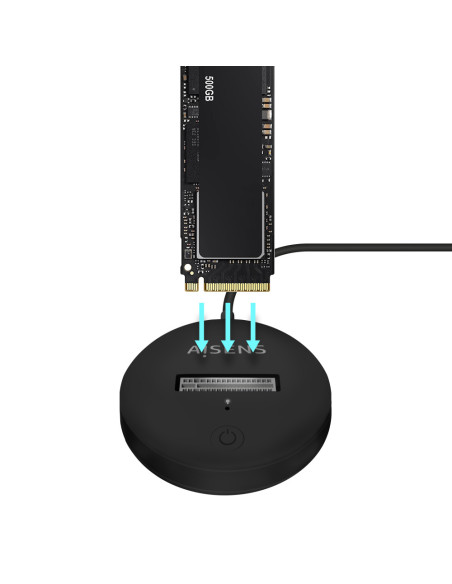 AISENS USB-C Dock M.2 (NGFF) ASUC-M2D013-BK SATA/NVMe A USB3.1 Gen2, Negra