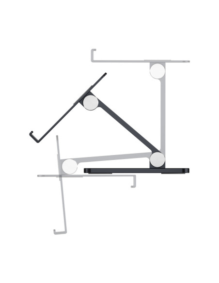 AISENS Soporte de Sobremesa Tamaño XXL Ajustable (2 Pivotes) para Movil / Tablet, Gris