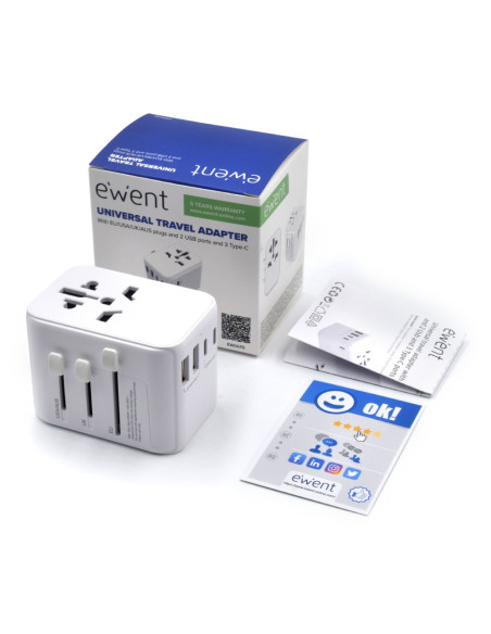 Ewent EW1470 cargador de dispositivo móvil Blanco
