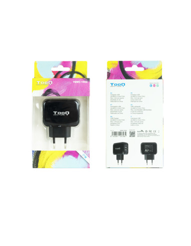TooQ TQWC-1S02 cargador de dispositivo móvil GPS, MP3, MP4, Teléfono móvil, Consola de juegos portátil, Smartphone, Tableta Negr