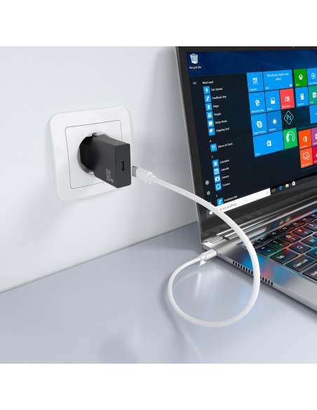 AISENS Cargador Ultra Delgado GaN 30W, 1xUSB-C PD3.0, Negro