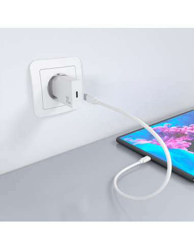 AISENS Cargador Ultra Delgado GaN 25W, 1xUSB-C PD3.0, Blanco