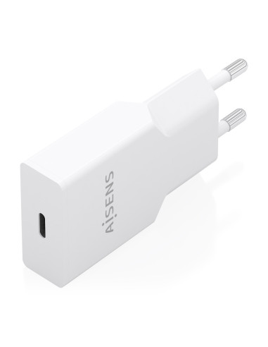 AISENS Cargador Ultra Delgado GaN 20W, 1xUSB-C PD3.0, Blanco