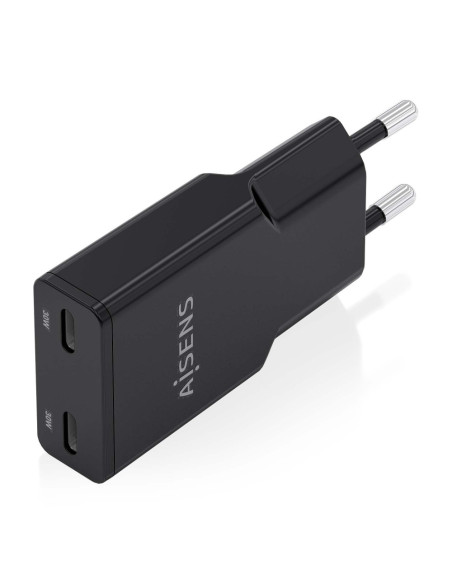 AISENS ASCH-30W2P049-BK cargador de dispositivo móvil Cámara digital, MP3, MP4, Teléfono móvil, Navegante, Portátil, Consola de 