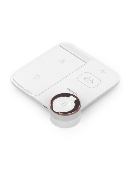 AISENS ASCH-15W4WC061-W cargador de dispositivo móvil Auriculares, Smartphone, Reloj inteligente Cargador inalámbrico Interior